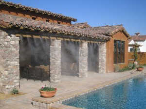 Model Home with Misting at Poolside
